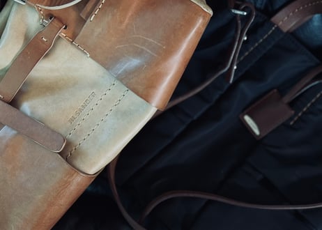 jilsander “本人期” leather logo bag