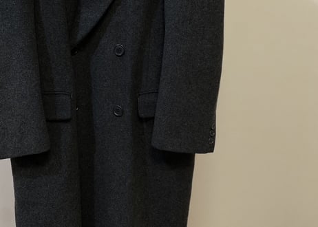 80-90s cashmere wool double long coat #2