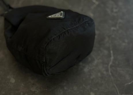 prada nylon logo bag black