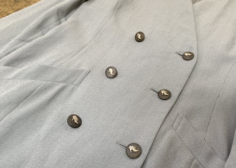 salvatore ferragamo no collar double jacket gray