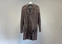preview made in Italy leather belted coat