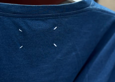 maison margiela fade navy blue tops