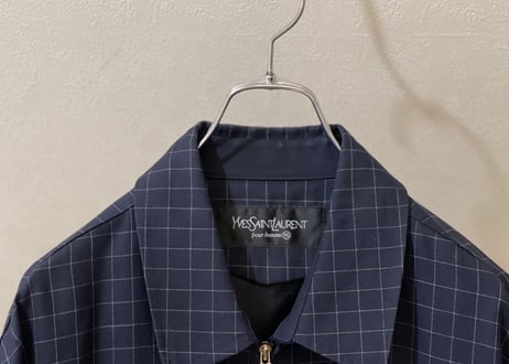 yves saint laurent blouson dark navy check