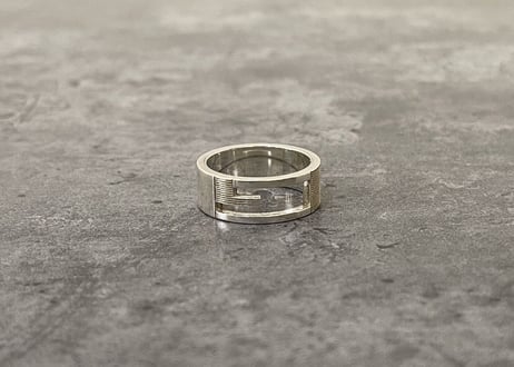 gucci g logo silver ring 17号