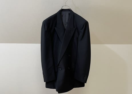 80s vintage setup suit black double
