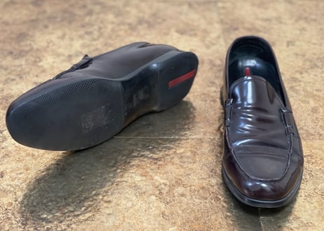 prada leather oafer