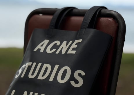 acne studios logo leather bag