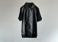 costume national leather zip shirt