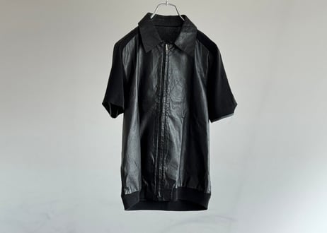 costume national leather zip shirt