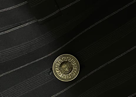 versace stripe double set up suit dead stock