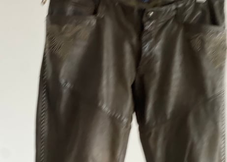 ralph lauren embroidery leather pants