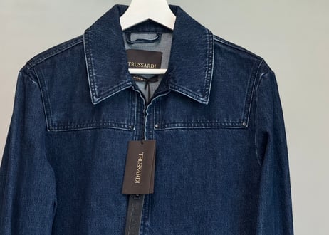trussardi logo denim jacket