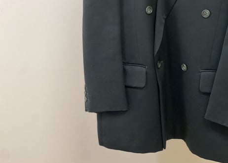 80s green double set up suit