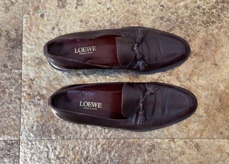 70-80s loewe leather tassel loafer 42