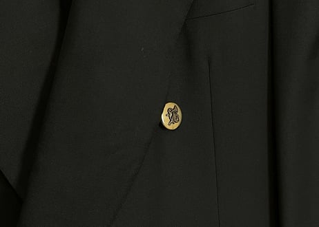 hermes gold button cashmere wool blazer