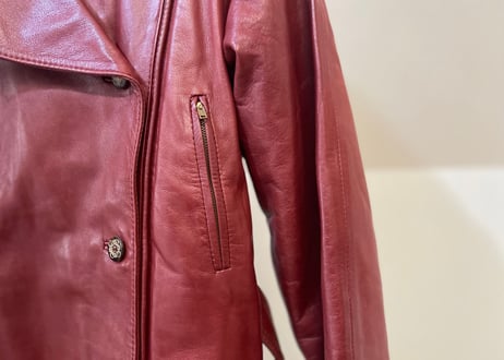 loewe leather double coat