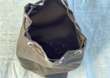 prada nylon "巾着" bag khaki