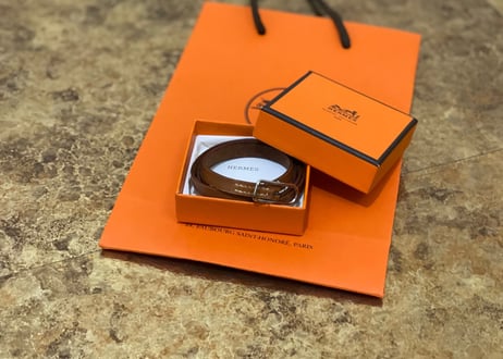 hermes  leather bracelet "api"