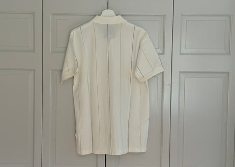 im isseymiyake stripe polo shirt dead stock white L