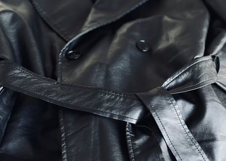 90s leather belted coat