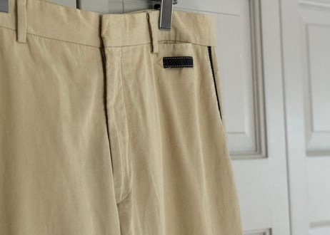 hermes leather piping wide pants