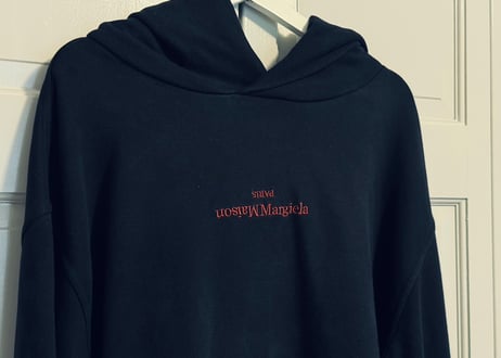 maison margiela 2021aw logo reverse over size hoodie