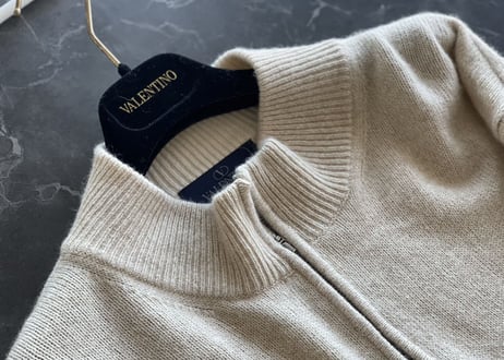 valentino over size cashmere half zip knit