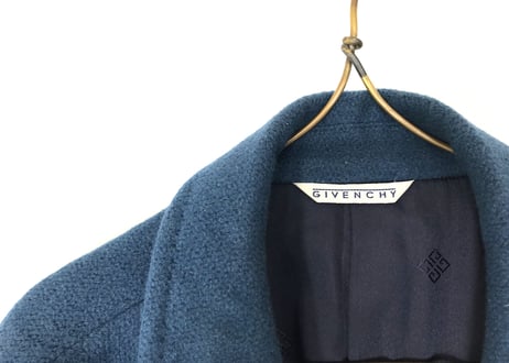 80-90s givenchy turquoise blue cashmere double coat