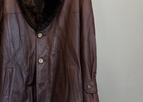 80s loewe leather coat