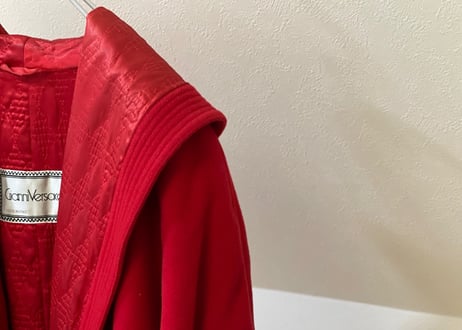 80s versace shawl long coat