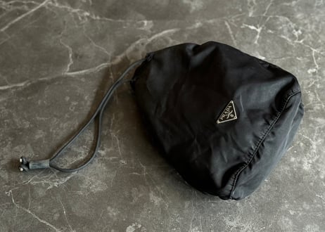 prada nylon "巾着" bag black #A