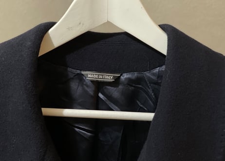 80-90s made in Italy cashmer wool lbelted coat