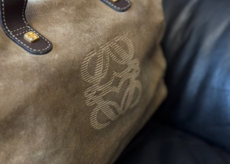 loewe anagram suede leather bag