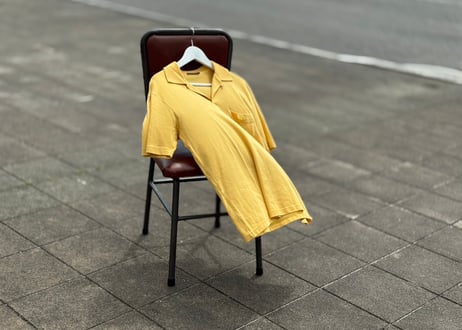 80-90s loewe anagram logo mustard polo shirt