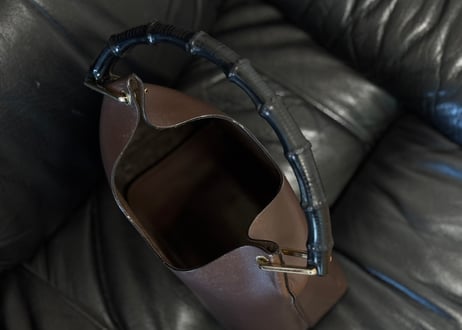gucci leather bamboo one shoulder bag