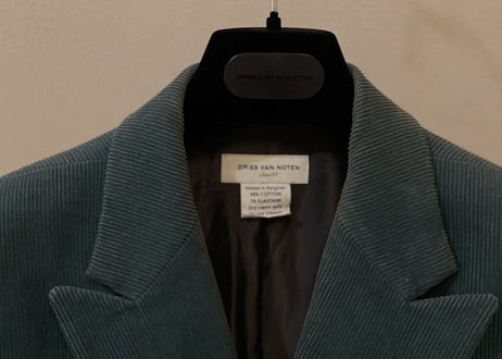 driesvannoten corduroy green double jacket