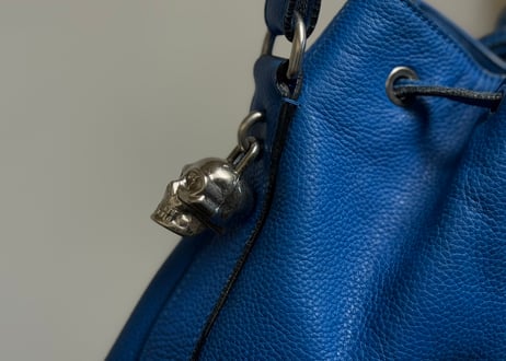 alexander mcqueen leather bag blue