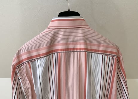 salvatore ferragamo stripe shirt red×gray
