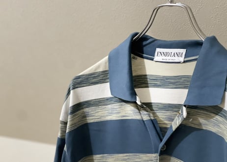 1980s ennio landi border polo shirt