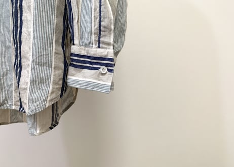 salvatore ferragamo stripe shirt blue×navy