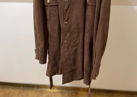 loewe leather belted coat