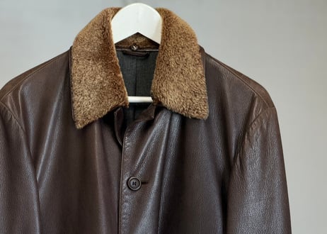 made in italy leather boa jacket