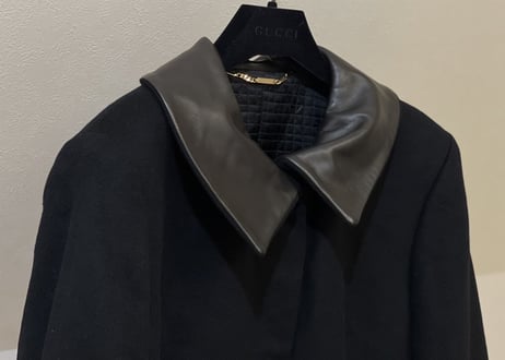 gucci leather switch long coat