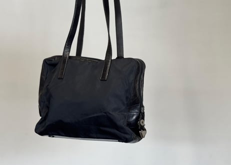 prada crocodile embossed nylon bag