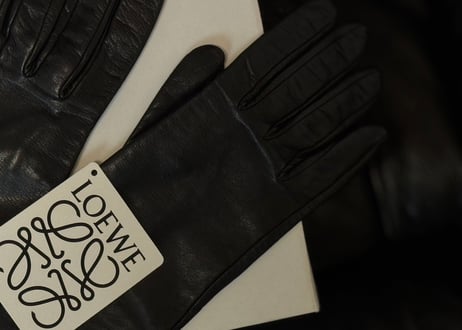 loewe anagram leather gloves