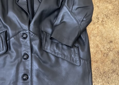 90's balenciaga leather coat made in spain
