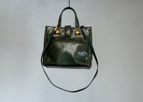 80s loewe izard leather anagram shoulder bag