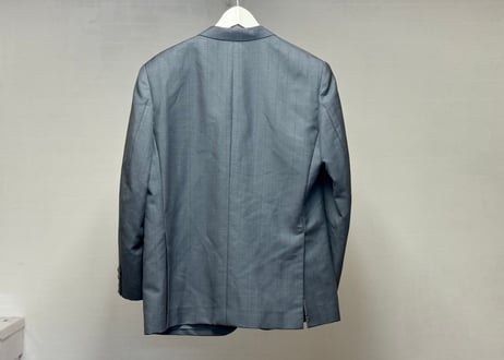 yves saint laurent blue gray stripe set up suit