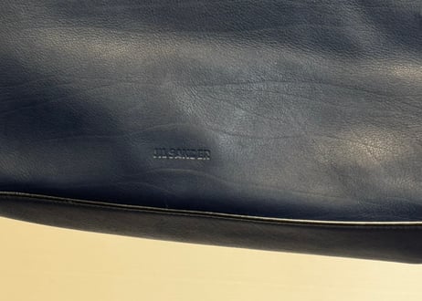 jilsander logo leather shoulder bag