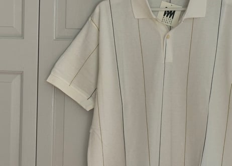 im isseymiyake stripe polo shirt dead stock white L